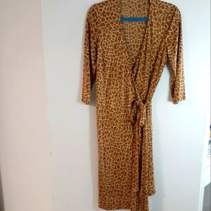 Chetta B animal print wrap around dress .